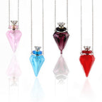 Handmade Gemstone Oil Bottle Pendant Necklace