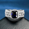 925 Silver Ring with Inlaid Gemstone