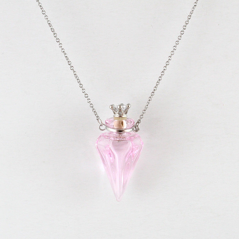 Handmade Gemstone Oil Bottle Pendant Necklace
