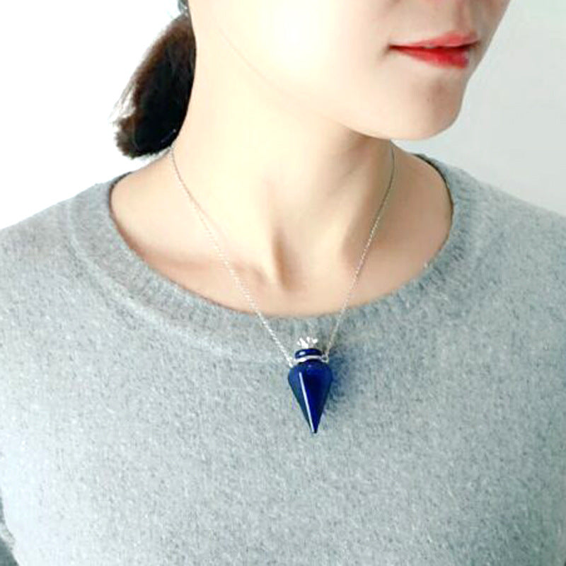 Handmade Gemstone Oil Bottle Pendant Necklace