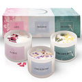 Pack of 3 Premium Scented Crystal Candles | Healing Aromatherapy Infused with Lavender Vanilla Rose & Silver Mountain | Made with 100% Pure Soy Wax Natural Essential Oils & Cotton Wick