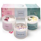 Pack of 3 Premium Scented Crystal Candles | Healing Aromatherapy Infused with Lavender Vanilla Rose & Silver Mountain | Made with 100% Pure Soy Wax Natural Essential Oils & Cotton Wick