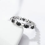 S925 Silver Heart-Shaped Gemstone Ring for Women
