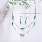 Vintage Turquoise Gemstone Jewelry Set with Earrings